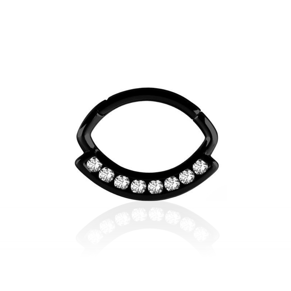 Blackline Jewelled Daith Hinged Ring