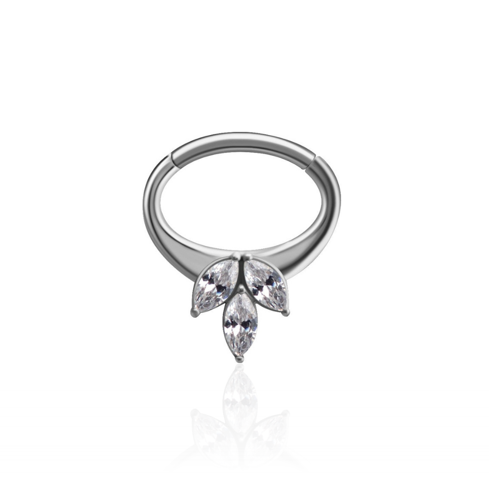 Trio Marquise Daith Hinged Ring
