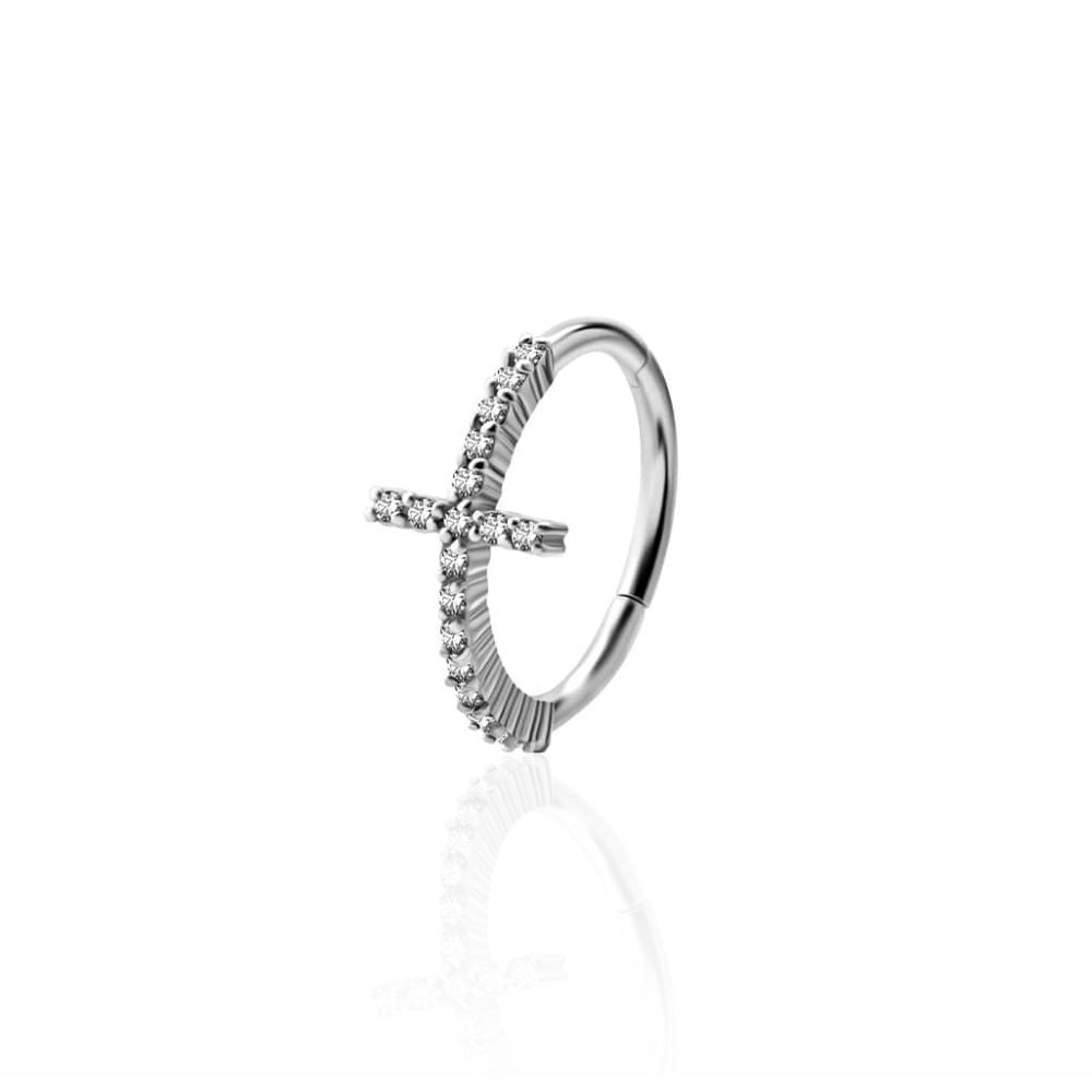 Jewelled Cross Hinged Segment Ring