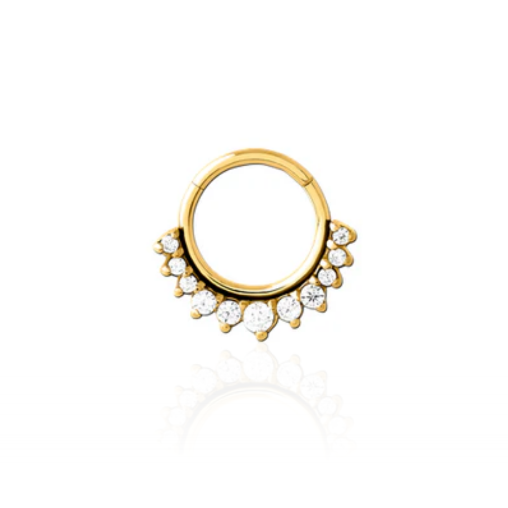V-Gold 11 Jewelled Hinged Ring