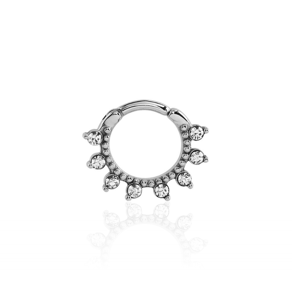 8 Jewelled Hinged Ring