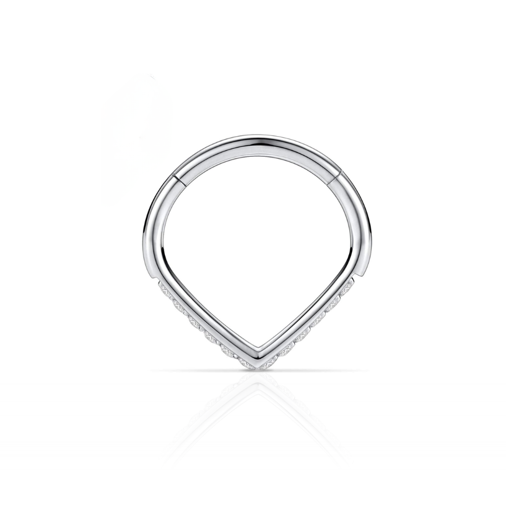 Tear Paved Jewels Hinged Ring