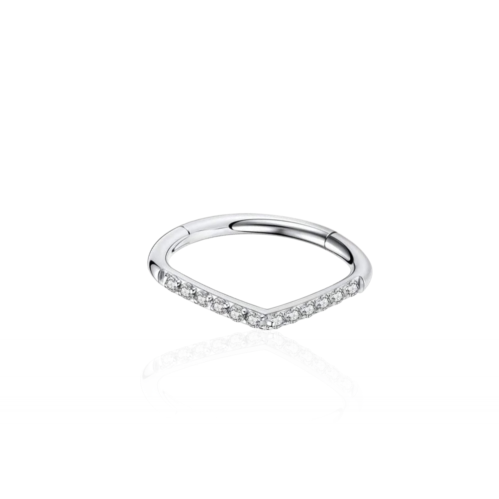 Tear Paved Jewels Hinged Ring