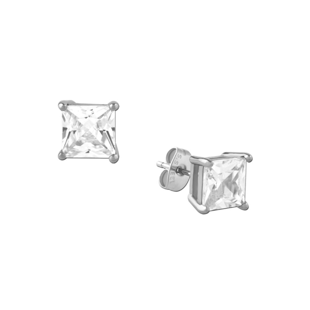 Square Crystal Earring Studs - Pair