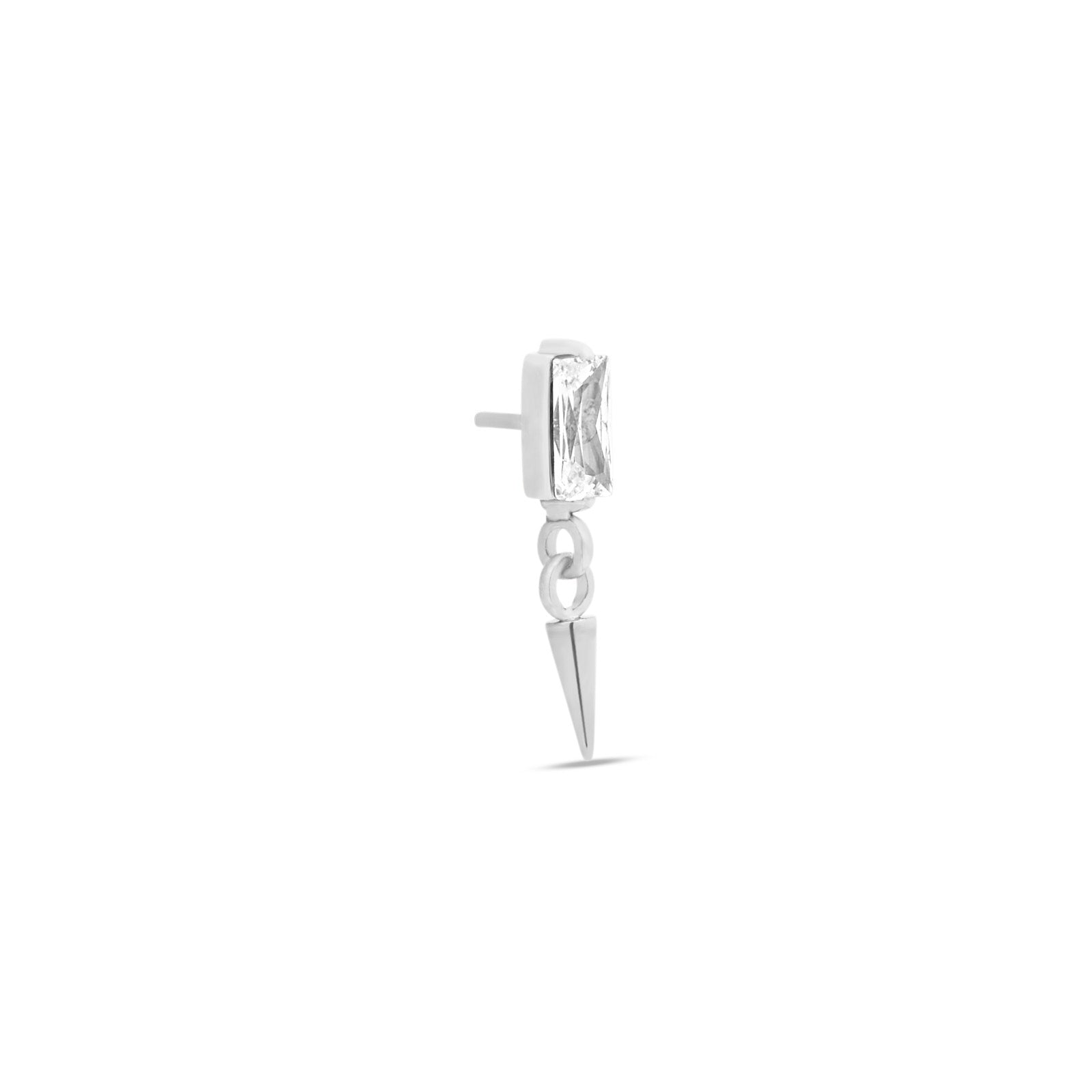 Baguette With Dangle Spike Flatback