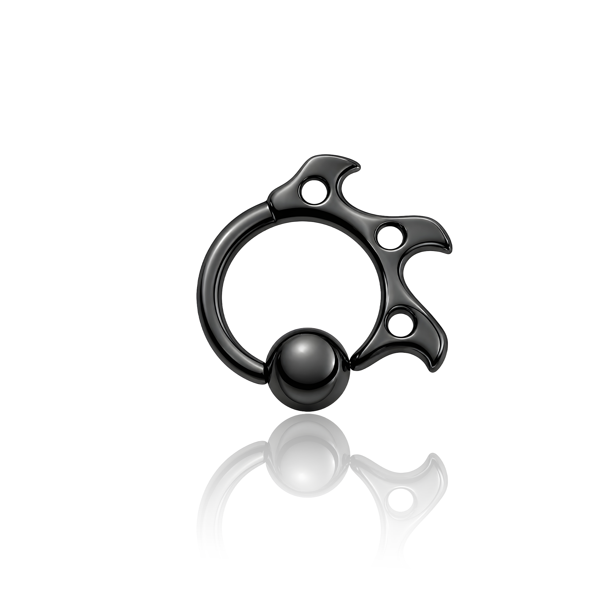 Black Viking Blade Captive Bead Ring