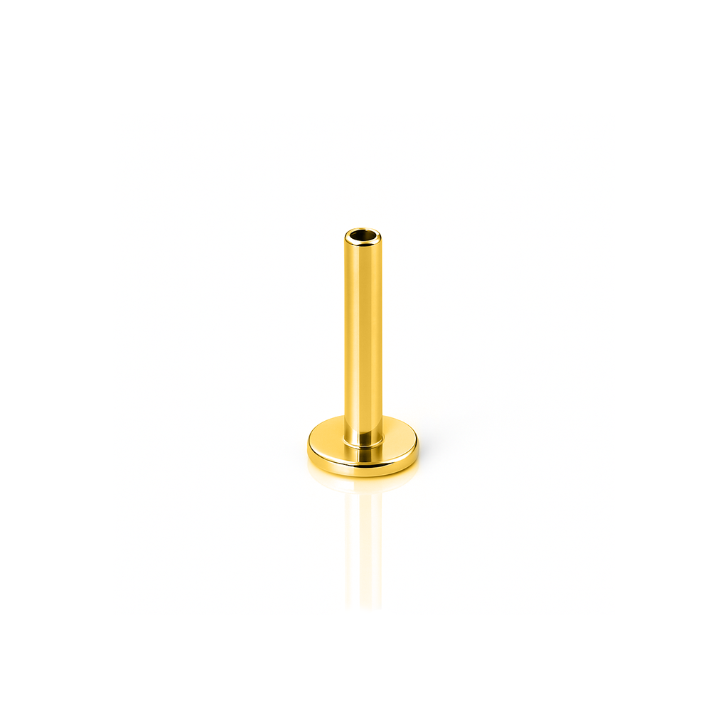 14kt Solid Gold Threadless Flatback - Post Only