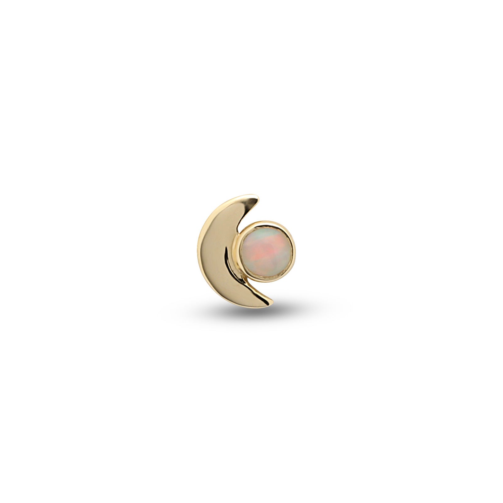 14kt Gold Flatback - Moon & Opal