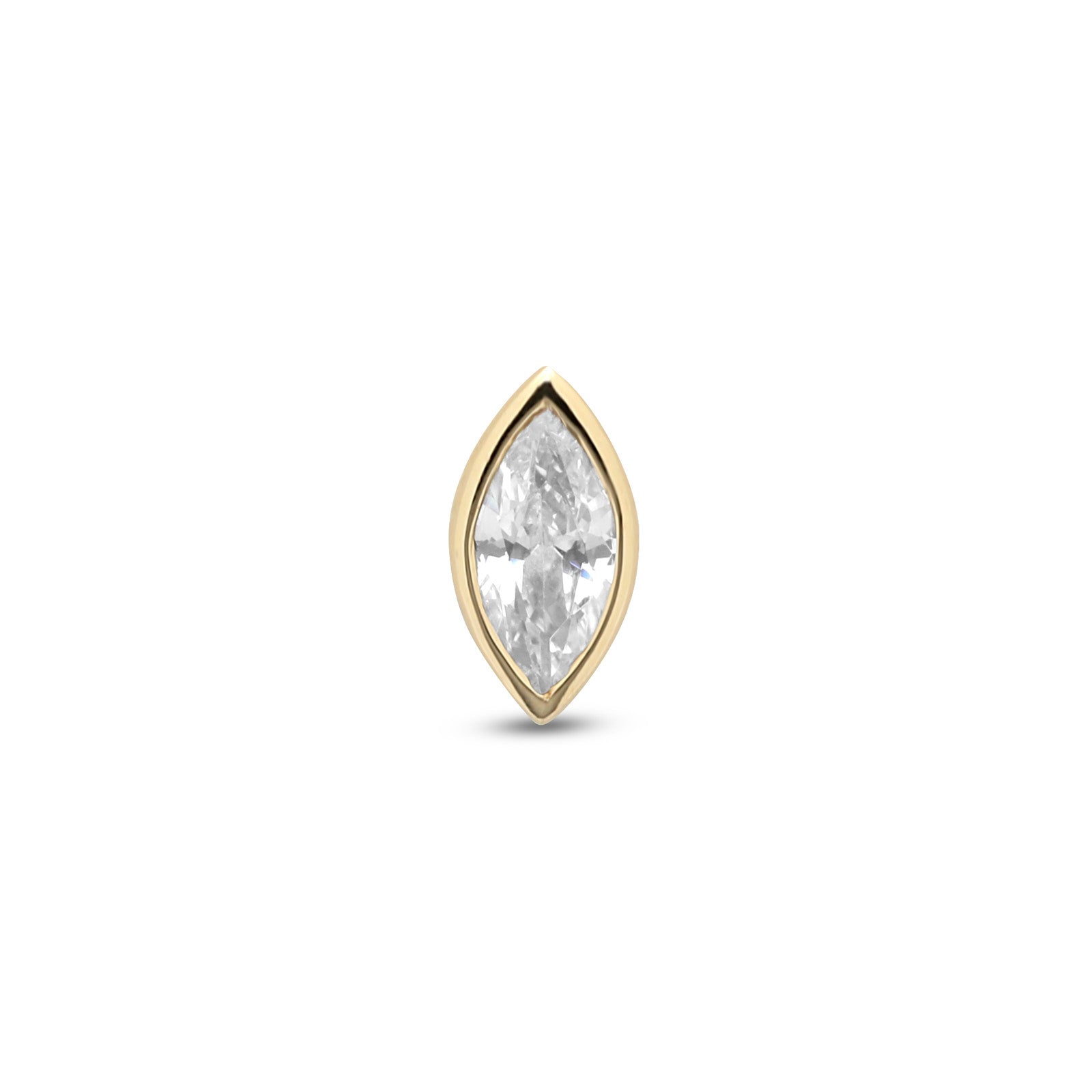 14kt Gold Flatback - Jewelled Ovate