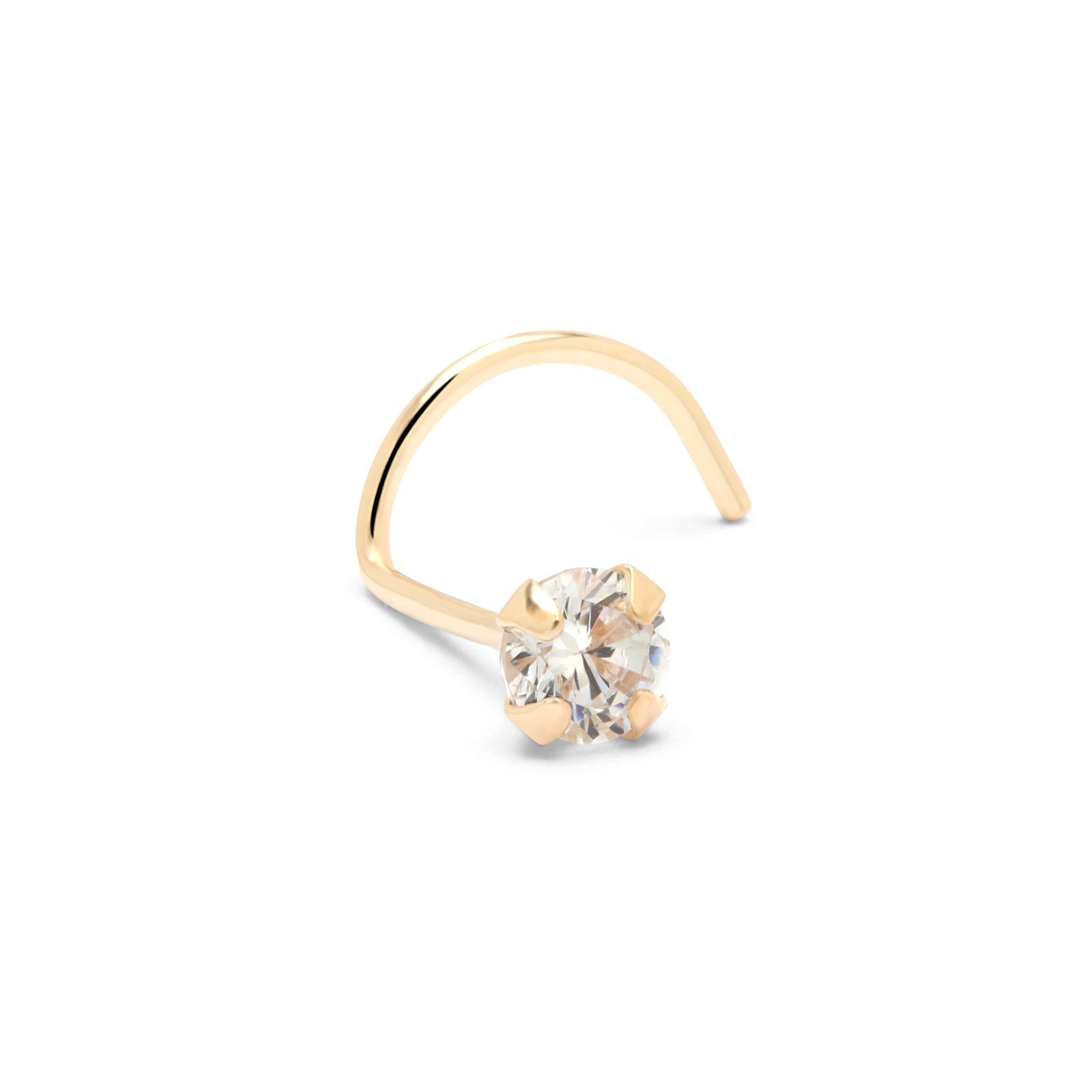 14kt Gold Prong Set Diamond Nose Stud