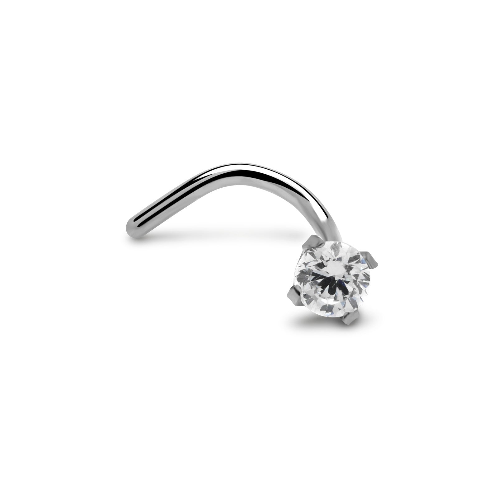 Titanium Jewelled Prong Set Nose Stud