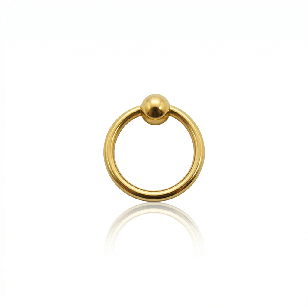 V-Gold Hinged Captive Bead Ring