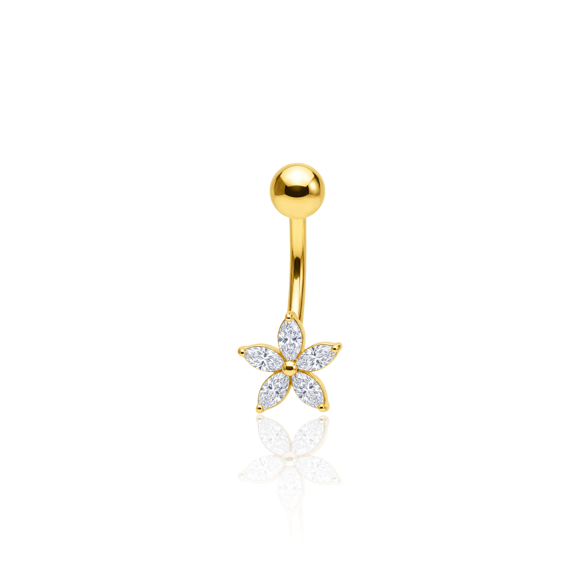 V-Gold - Small Simple Star Navel Bar