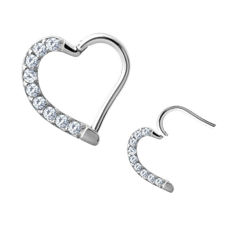 Hinged Heart with Gems - Right