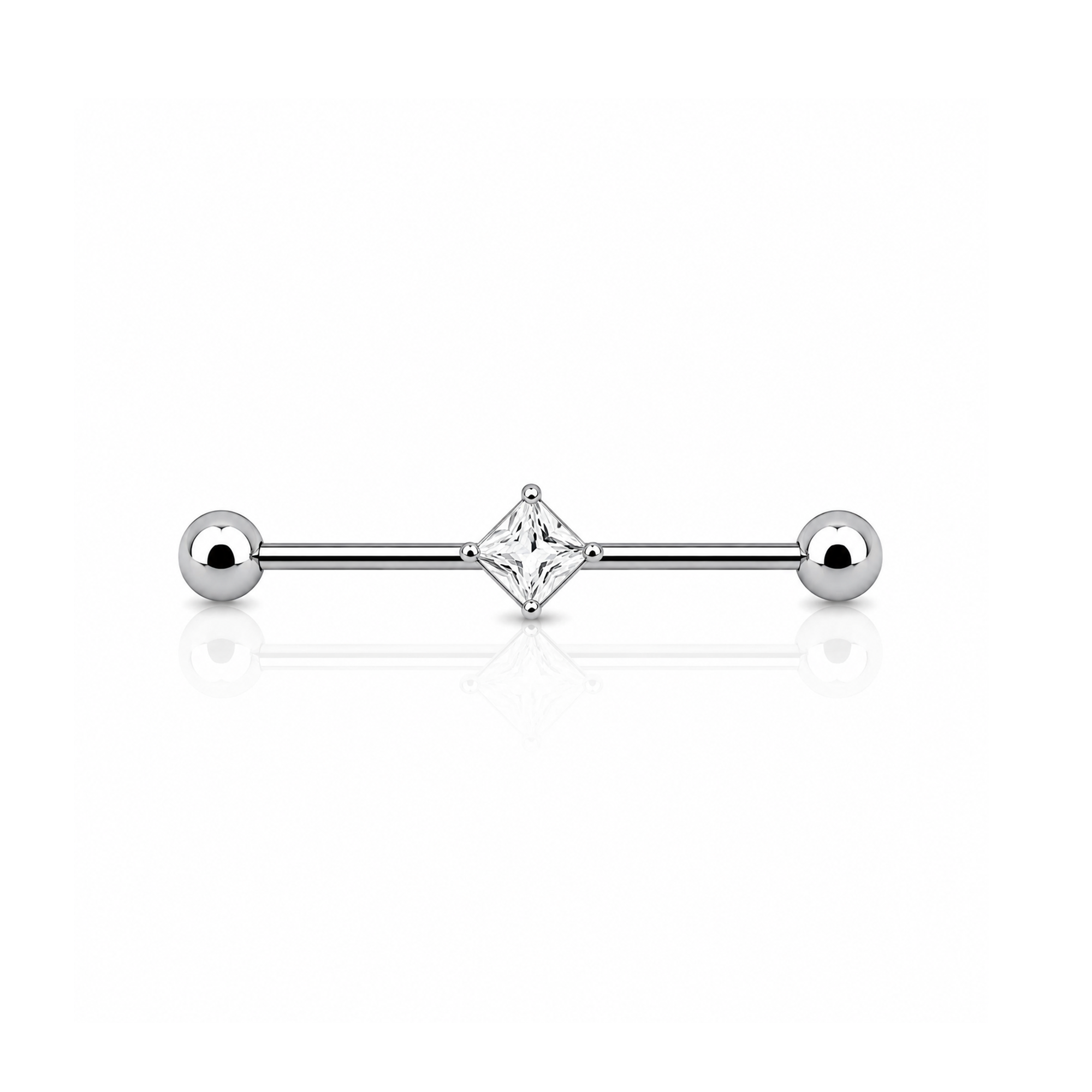 Jewelled Square Industrial Barbell