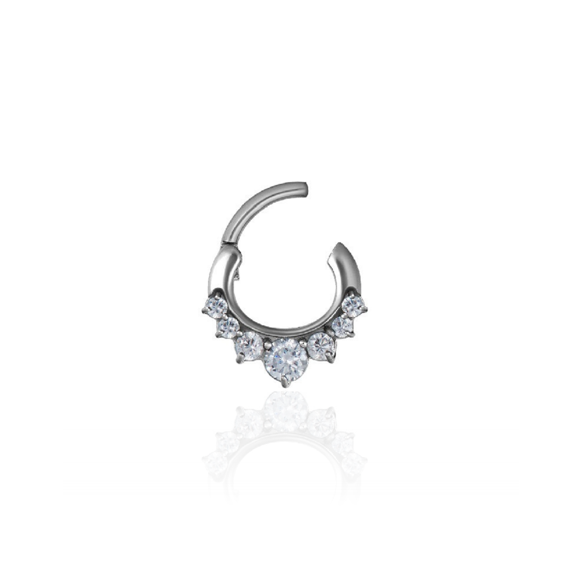 7 Prong Jewelled Clawed Hinged Ring