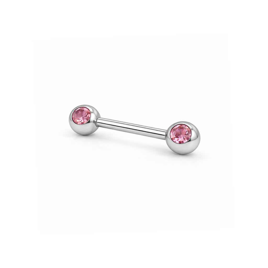 Surgical Steel Jewelled Nipple Bar