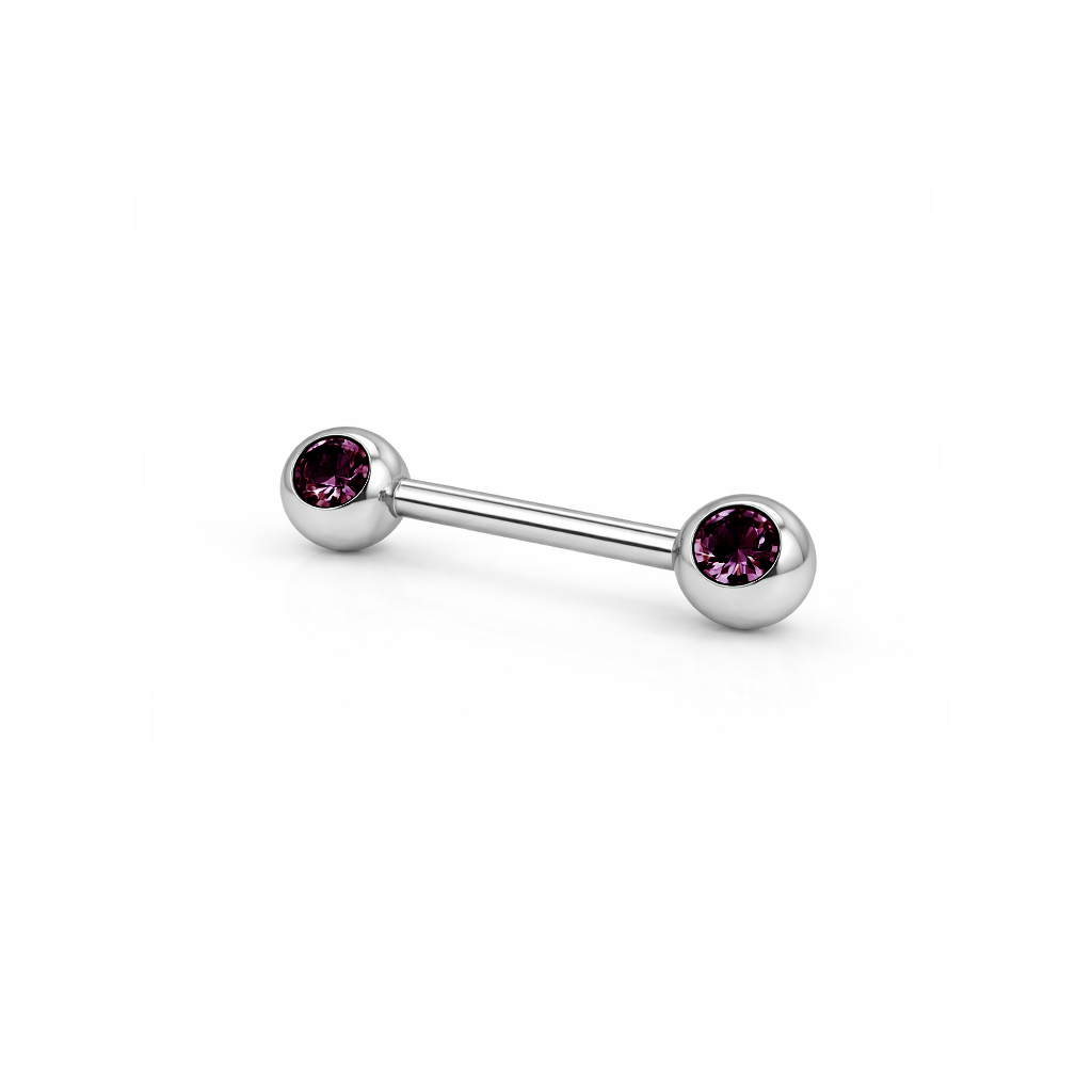 Surgical Steel Jewelled Nipple Bar