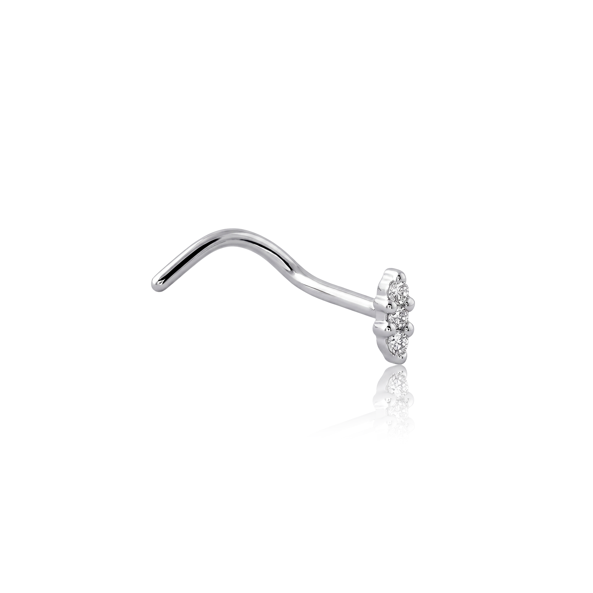Surgical Steel Three Stone Nose Stud