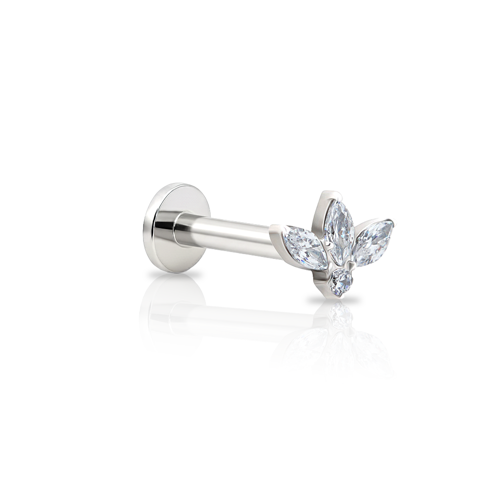 V-Platinum Flower Fan Flatback