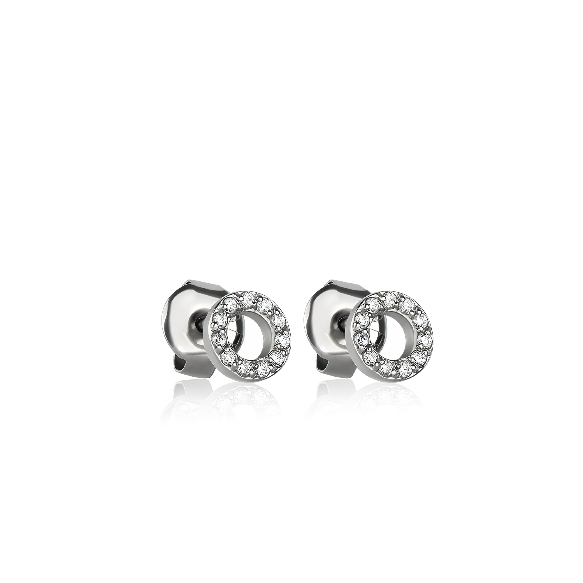 Crystal Round Earrings - Pair
