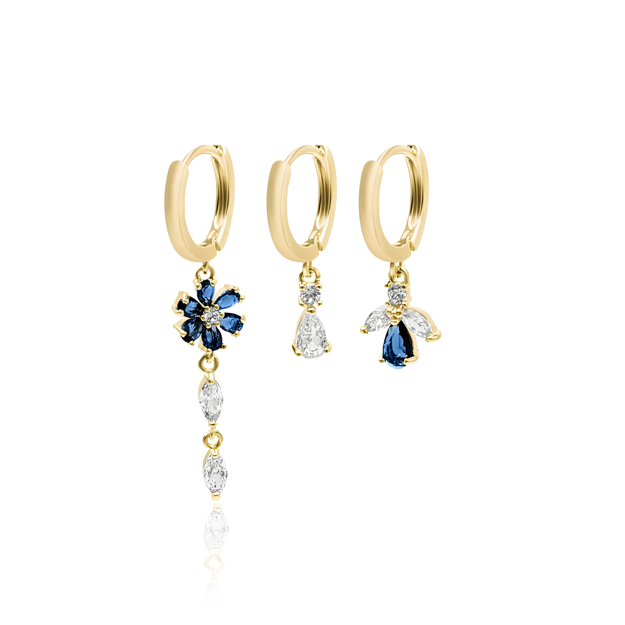 Curated Ear Stack - Tear Drop | Marq | Dangle Flower
