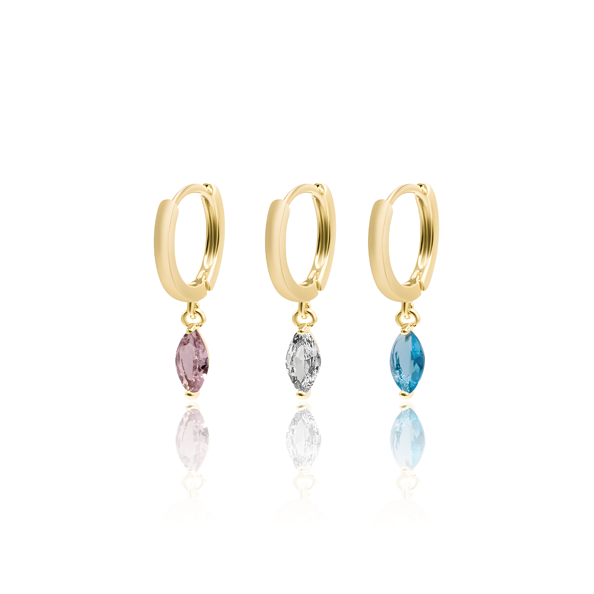 Curated Ear Stack - Marquise CZ | Marquise Aqua | Marquise Pink
