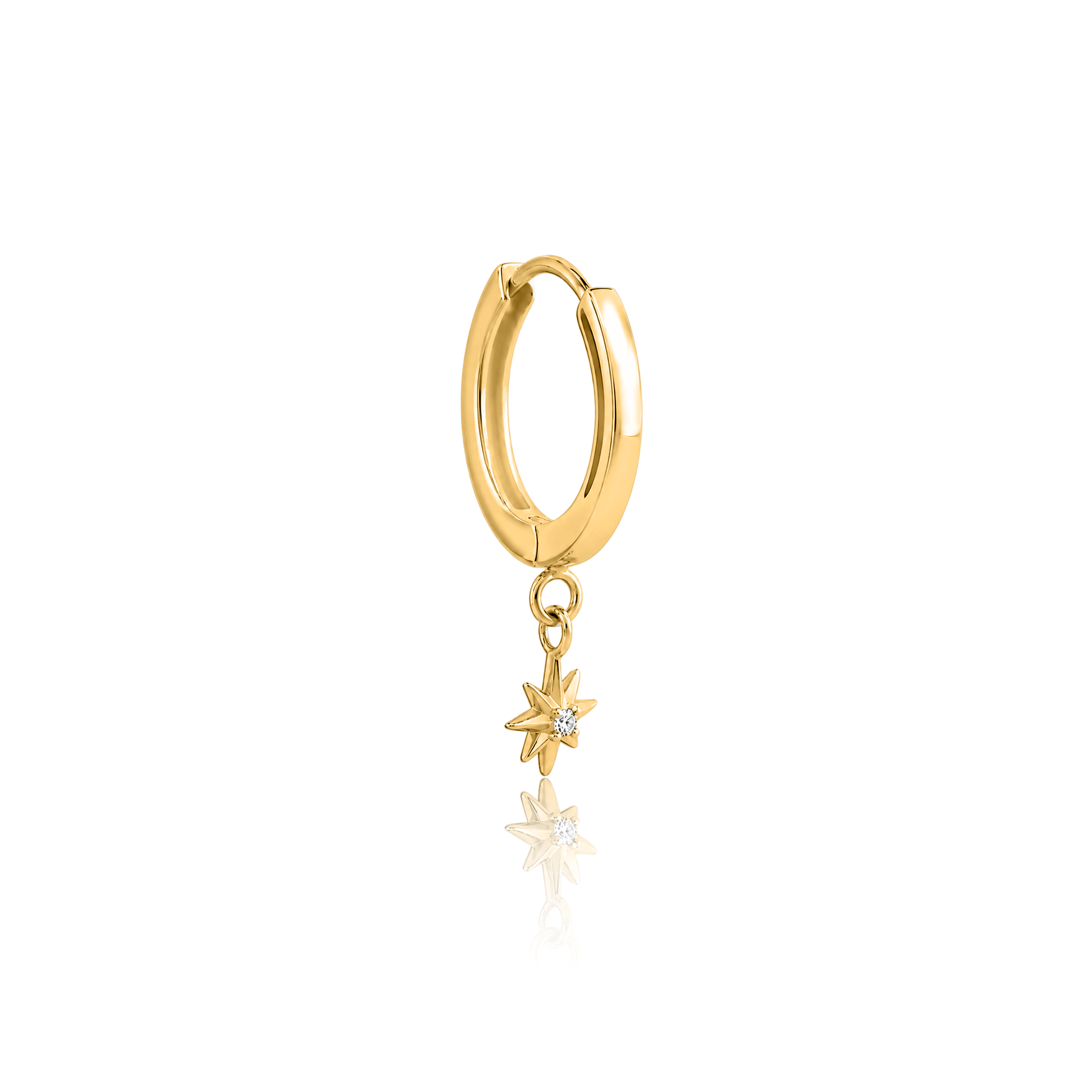 Steel Earring Clicker Star With Jewel