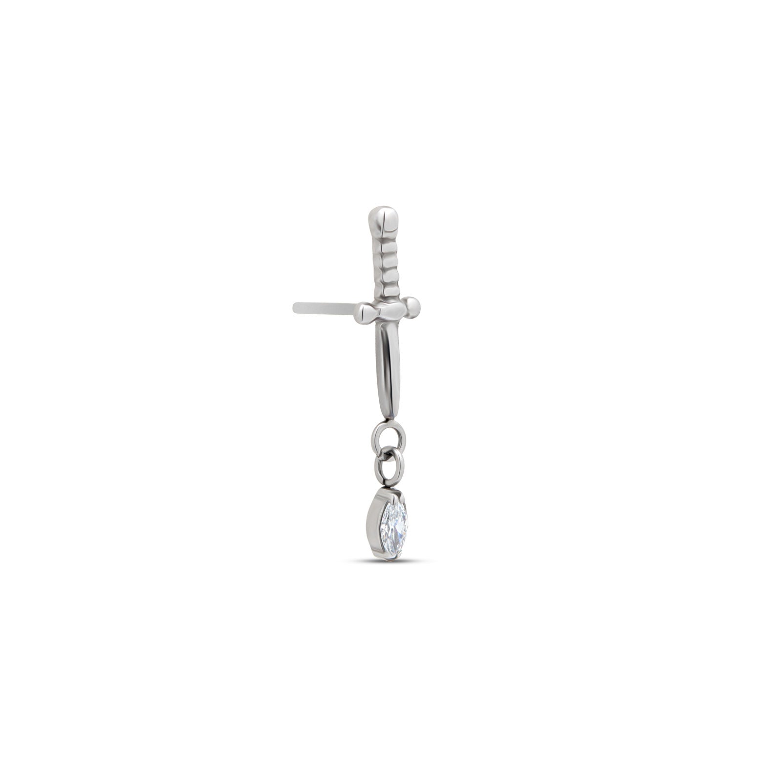 Sword with oval crystal dangle Flatback