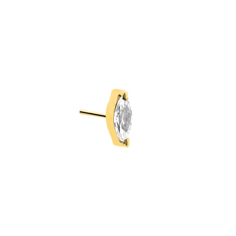18k V-Gold Marquise Stone Flatback