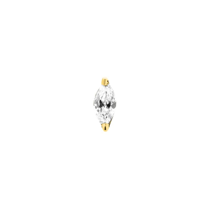18k V-Gold Marquise Stone Flatback