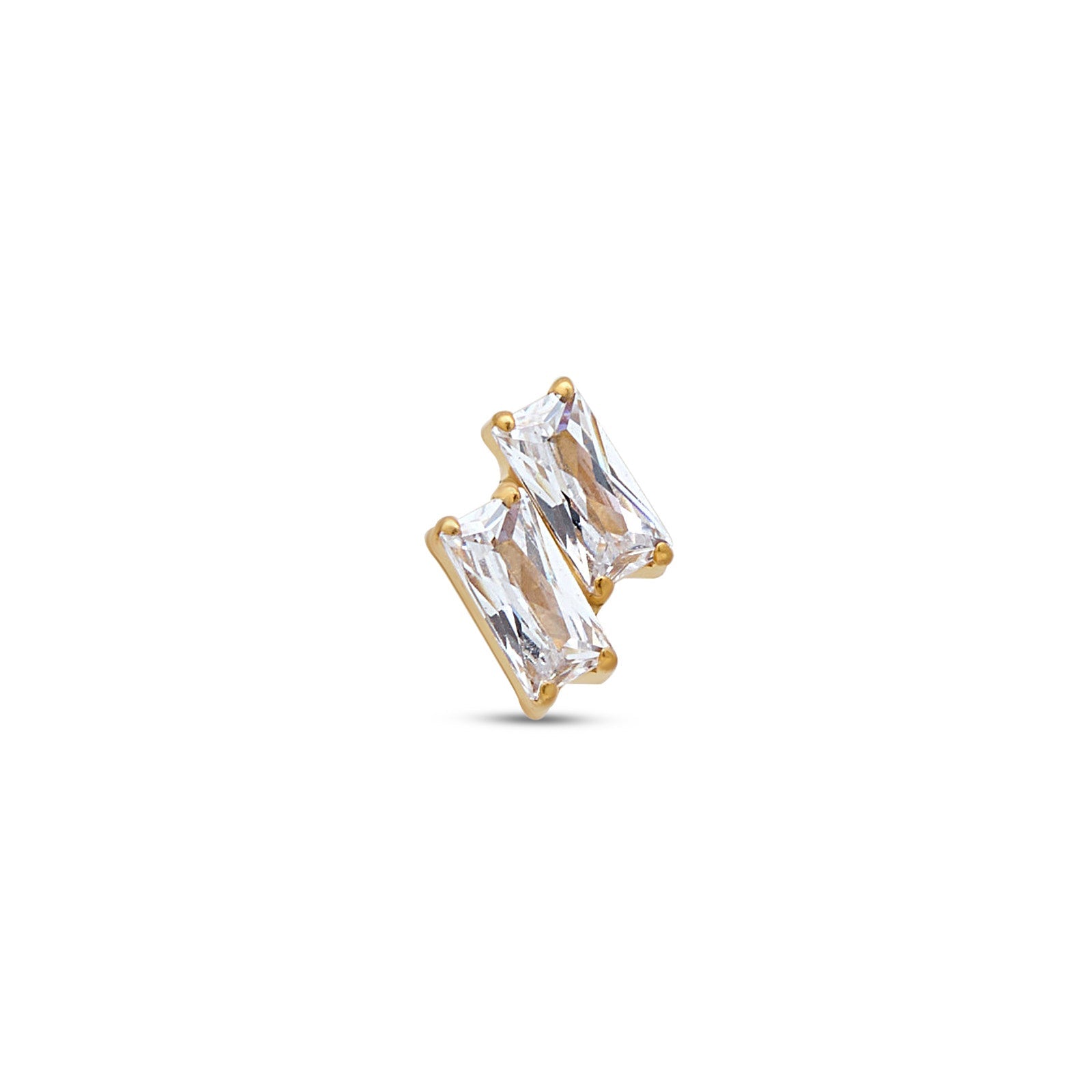18k V-Gold Dual Baguette Flatback