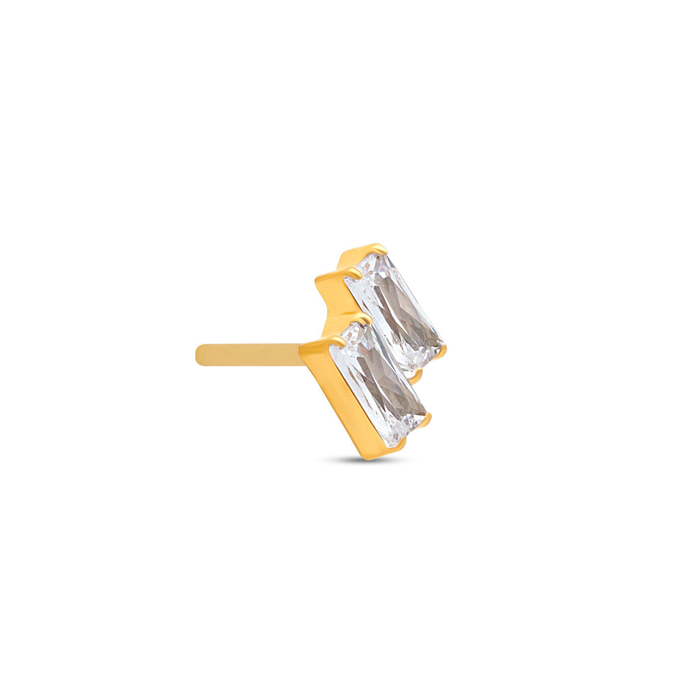 18k V-Gold Dual Baguette Flatback