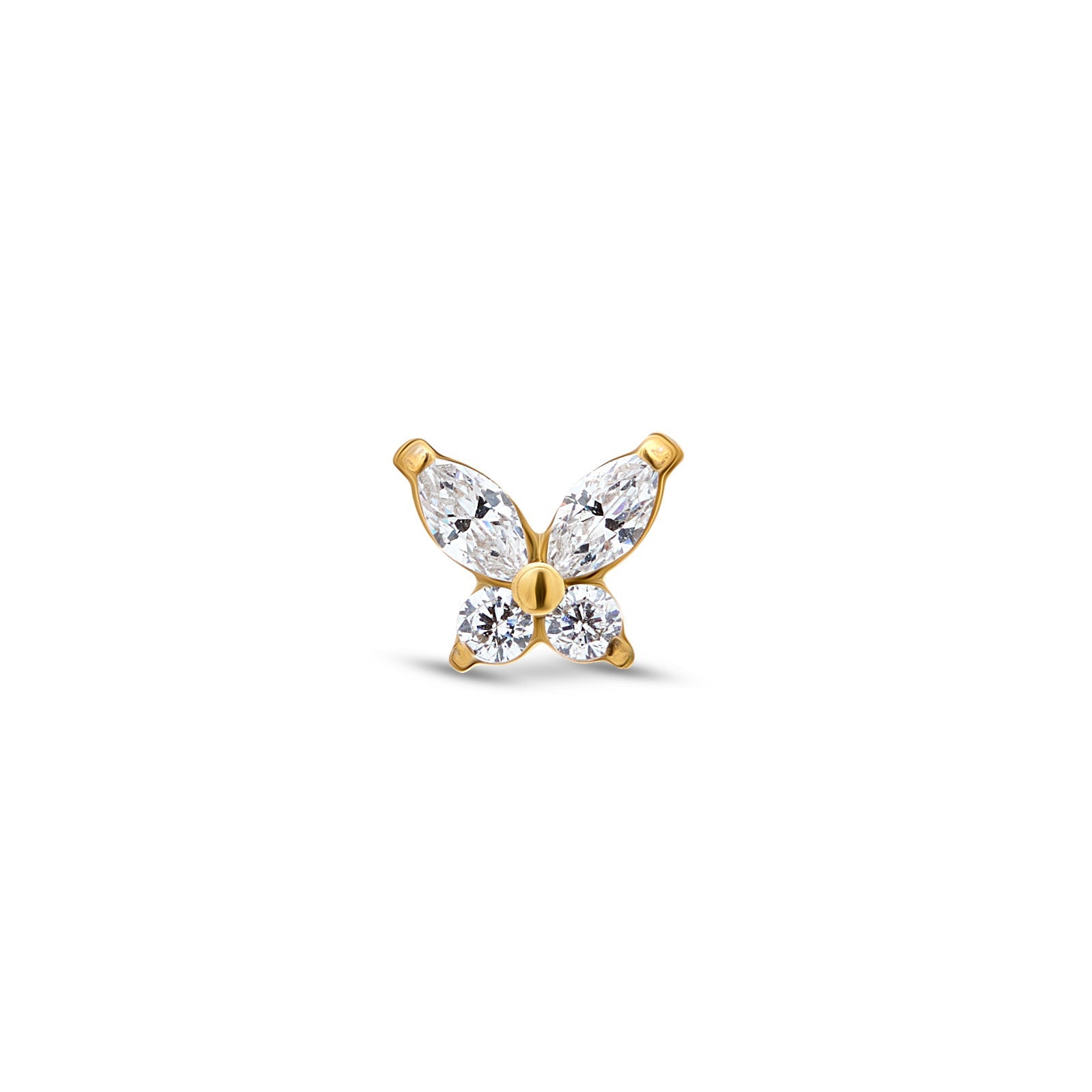 18k V-Gold Crystal Butterfly Flatback