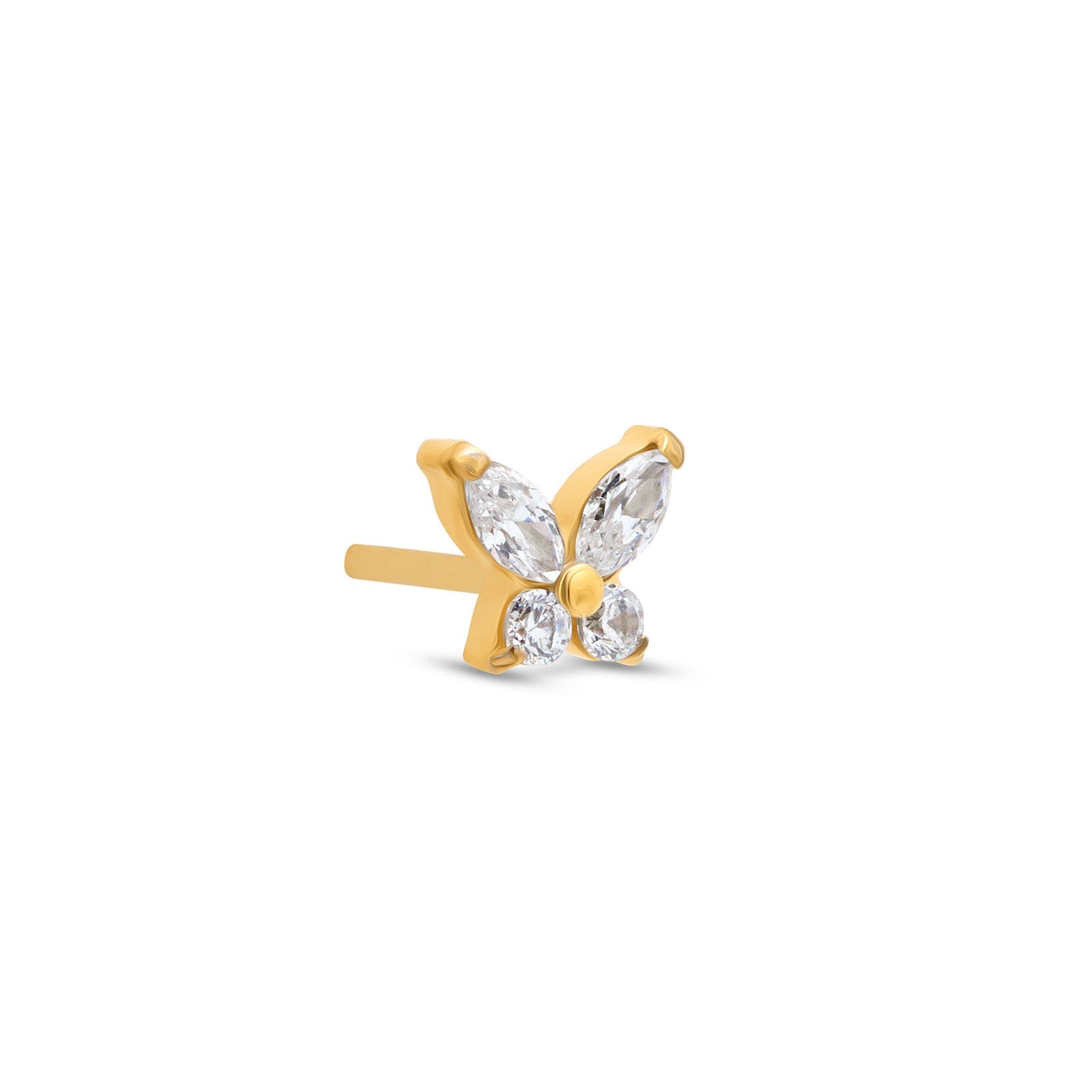 18k V-Gold Crystal Butterfly Flatback