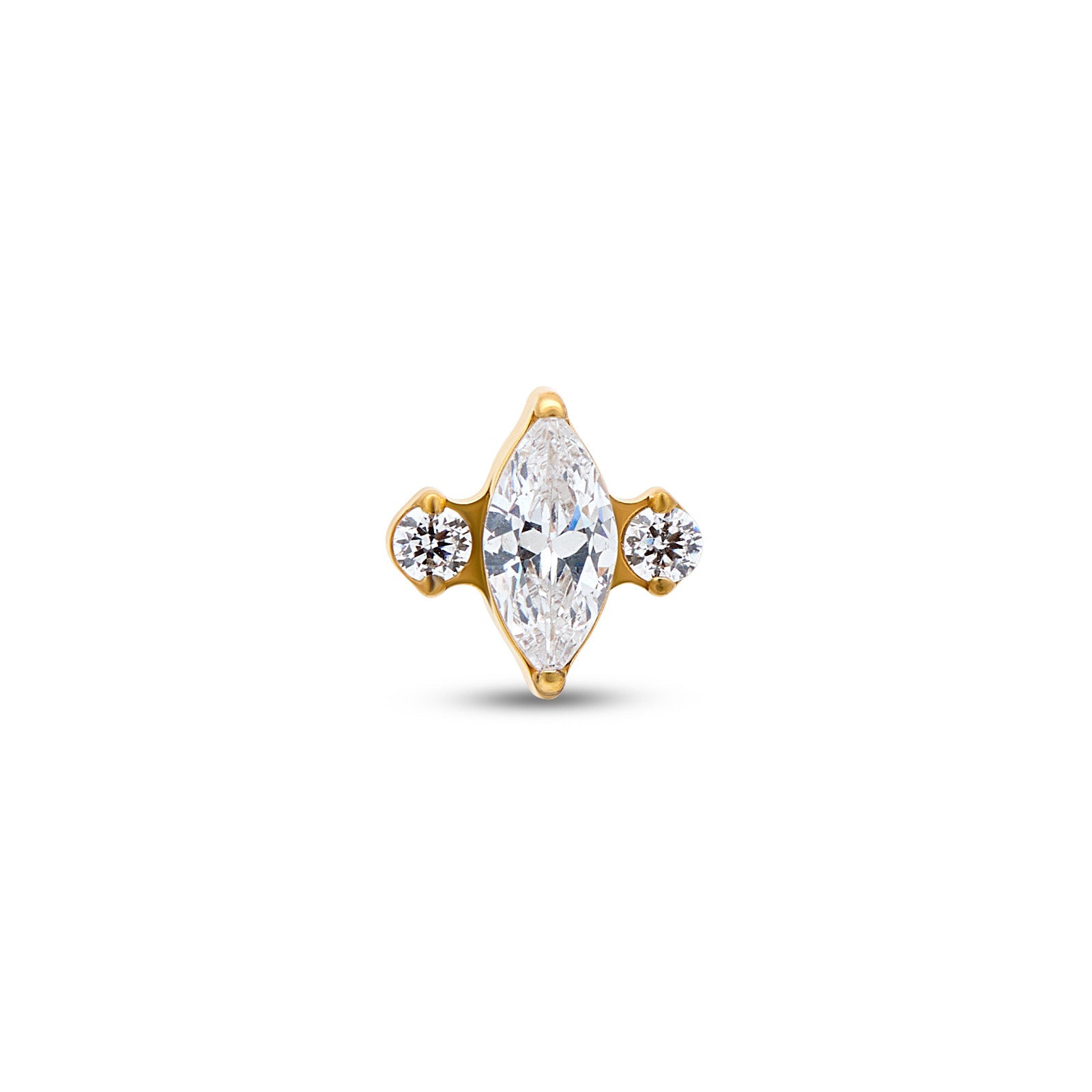 18k V-Gold Marquise Stone with Crystals flatback