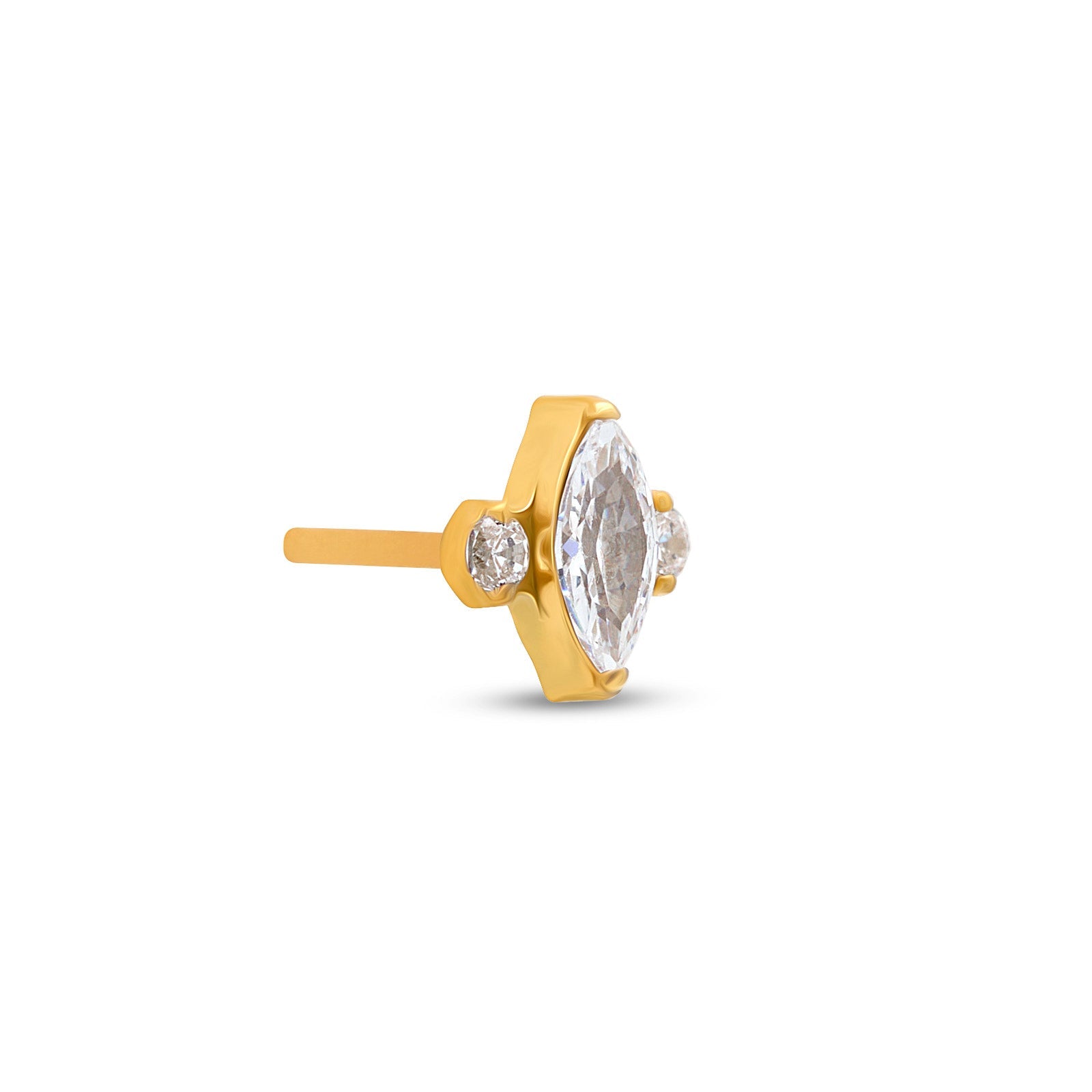 18k V-Gold Marquise Stone with Crystals flatback