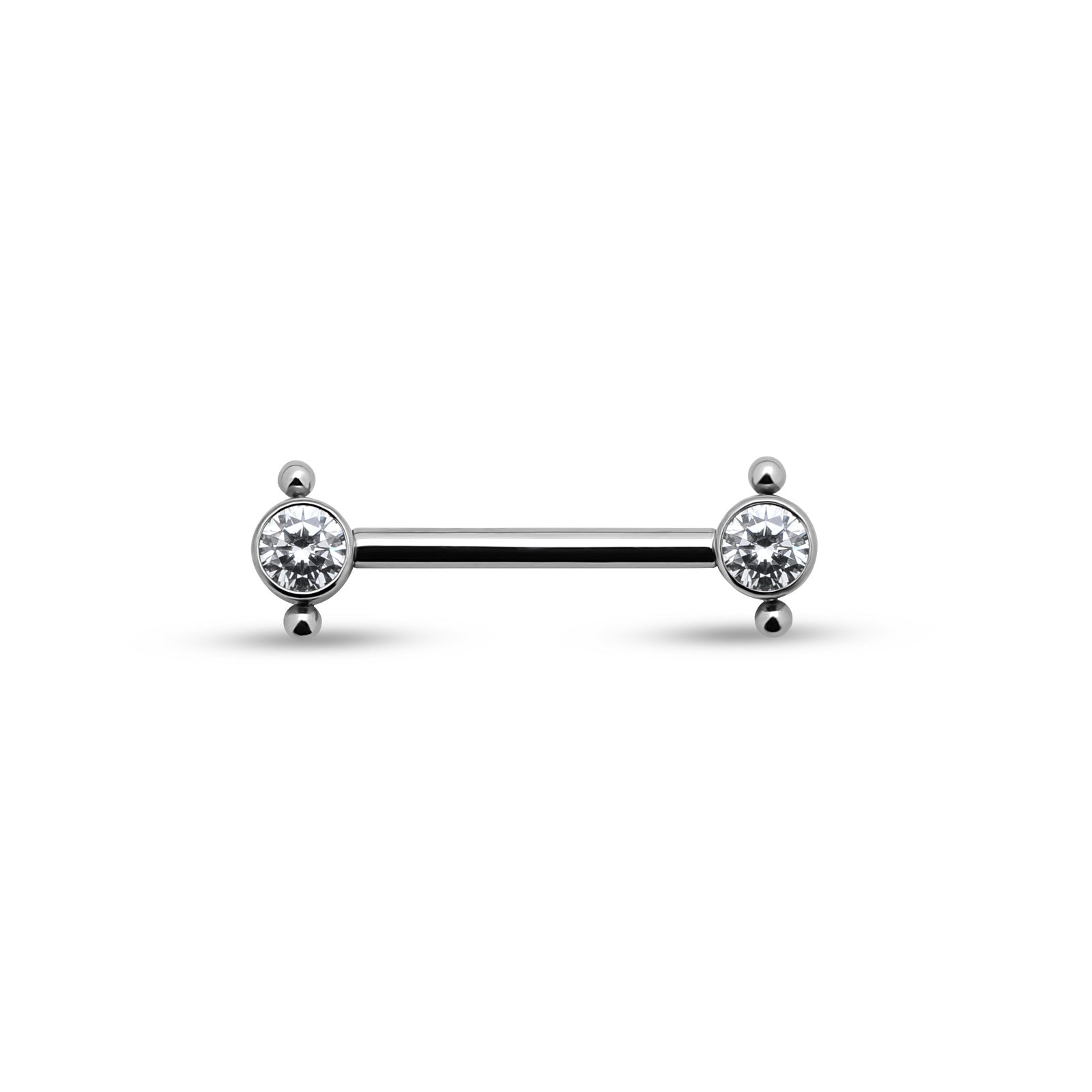 Crystal with Bead detail Nipple Bar