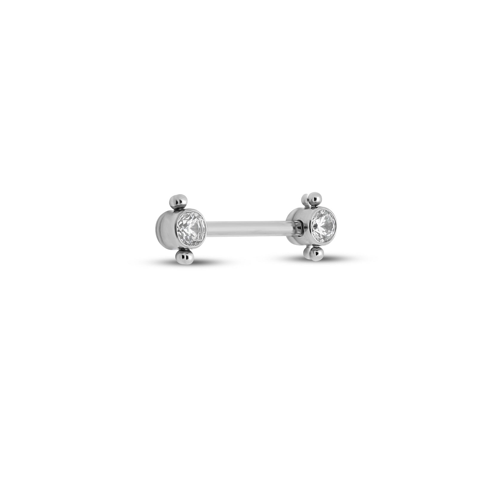 Crystal with Bead detail Nipple Bar