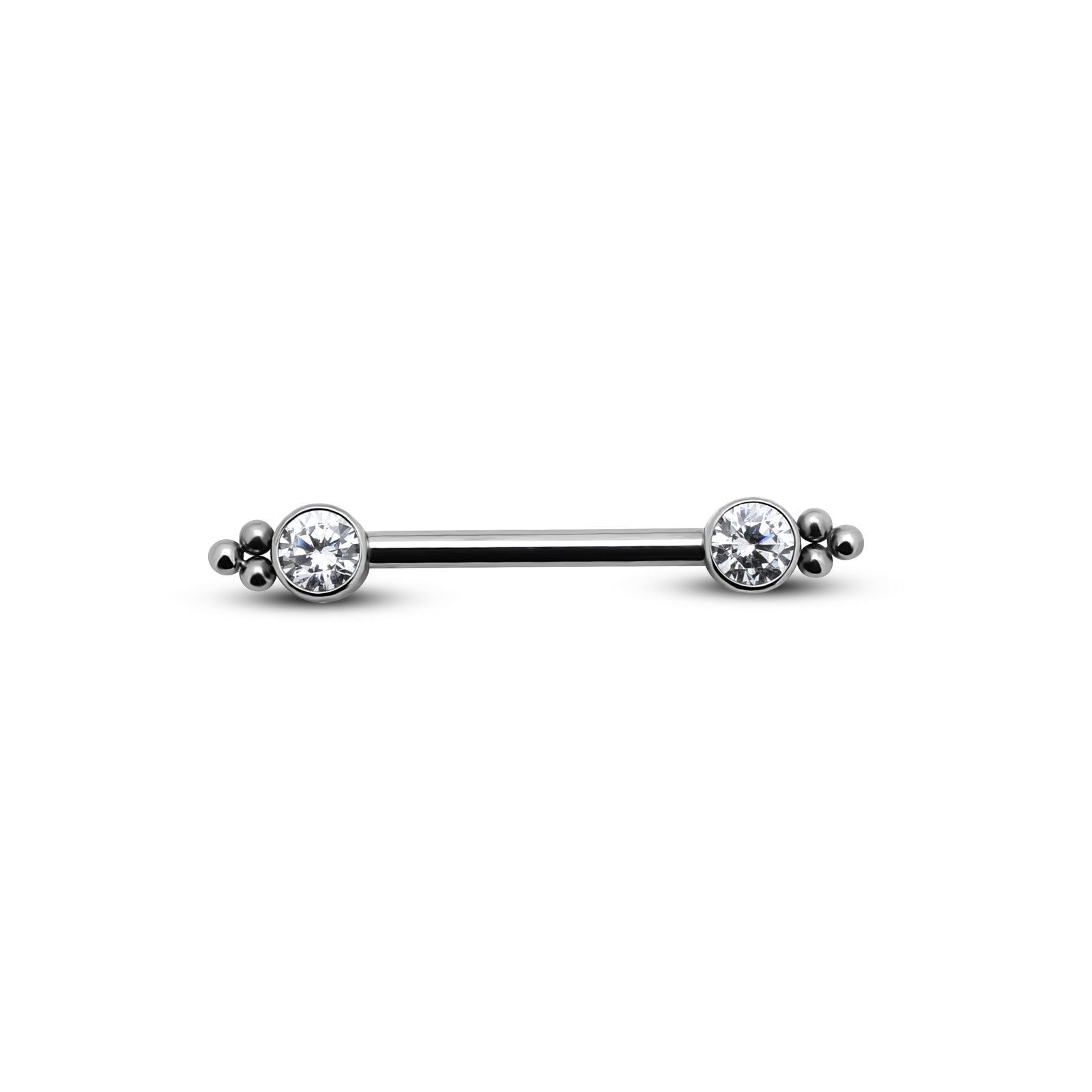 Trio Beads Crystal nipple bar