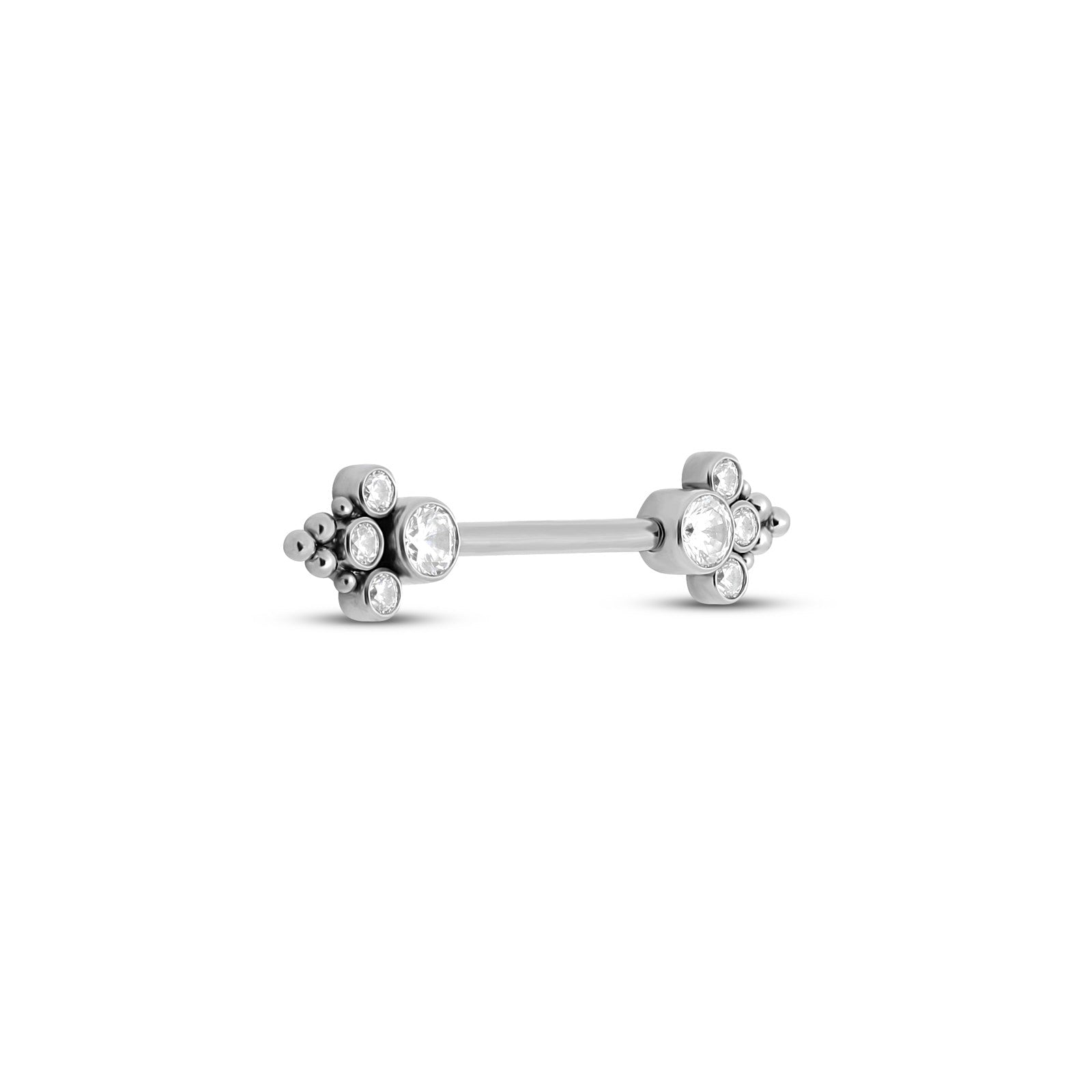 Multi Jewelled Trio bead nipple bar
