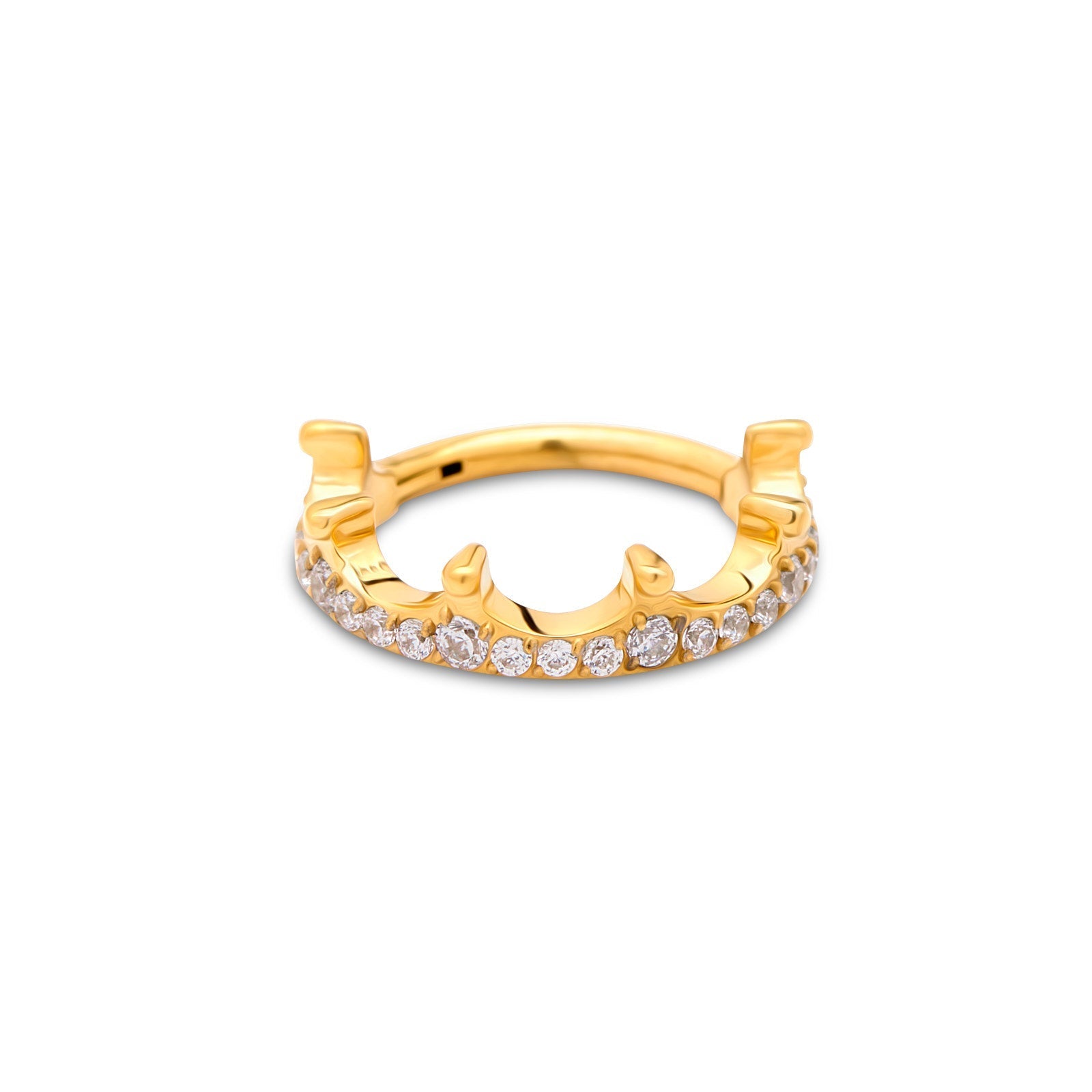 18k V-Gold Jewel Crown Hinged Ring