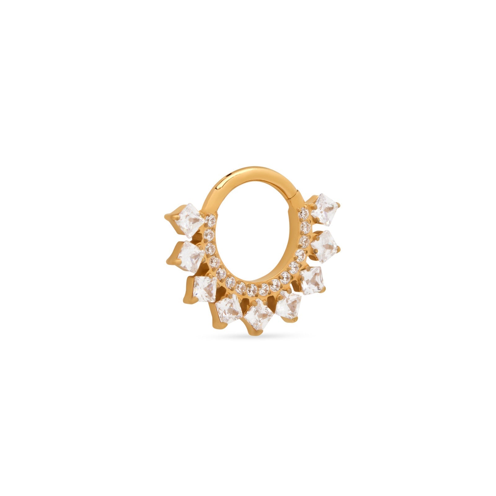 18k V-Gold  Diamond Cluster Jewelled Hinged Ring