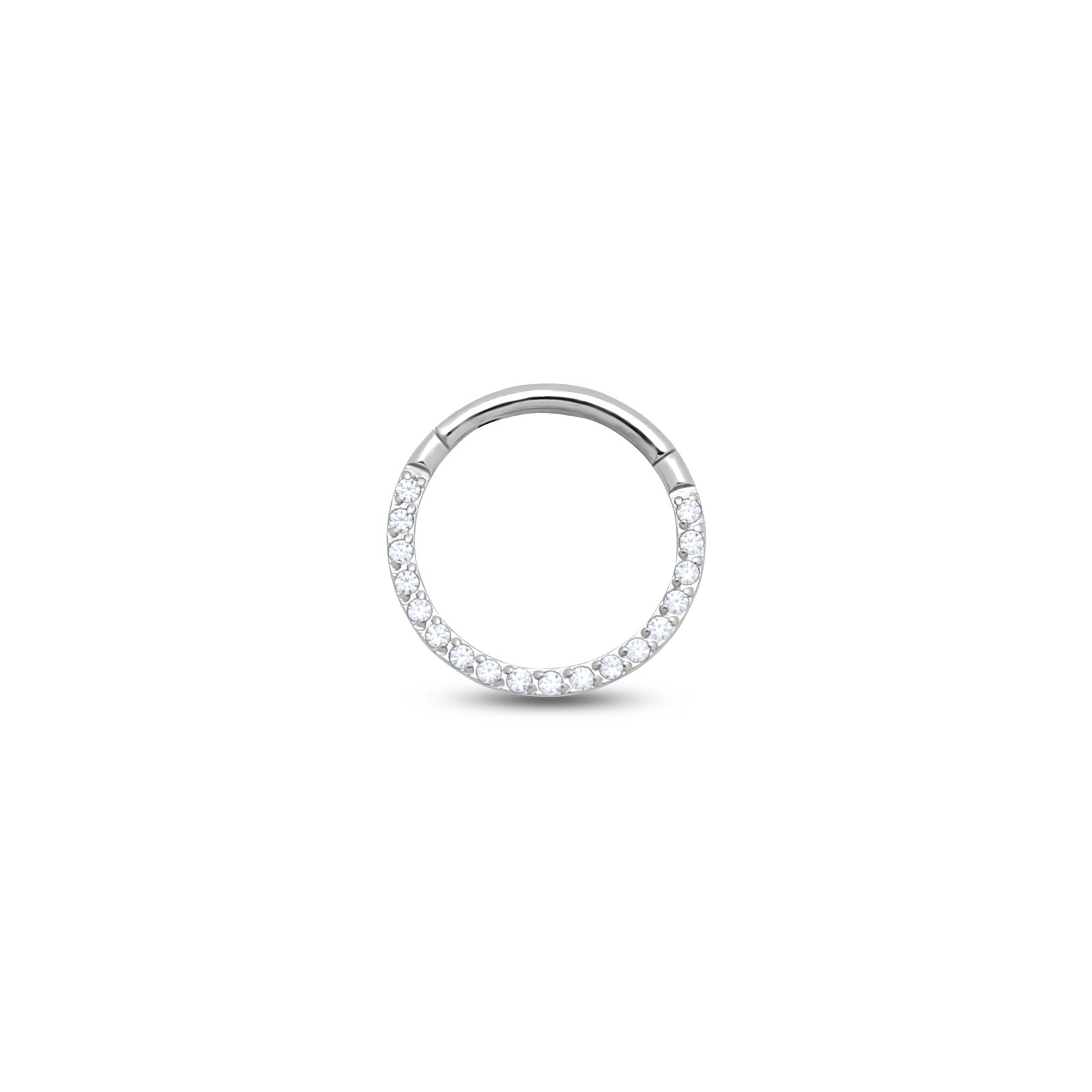 Forward Facing Jewelled Hinged Segment Ring