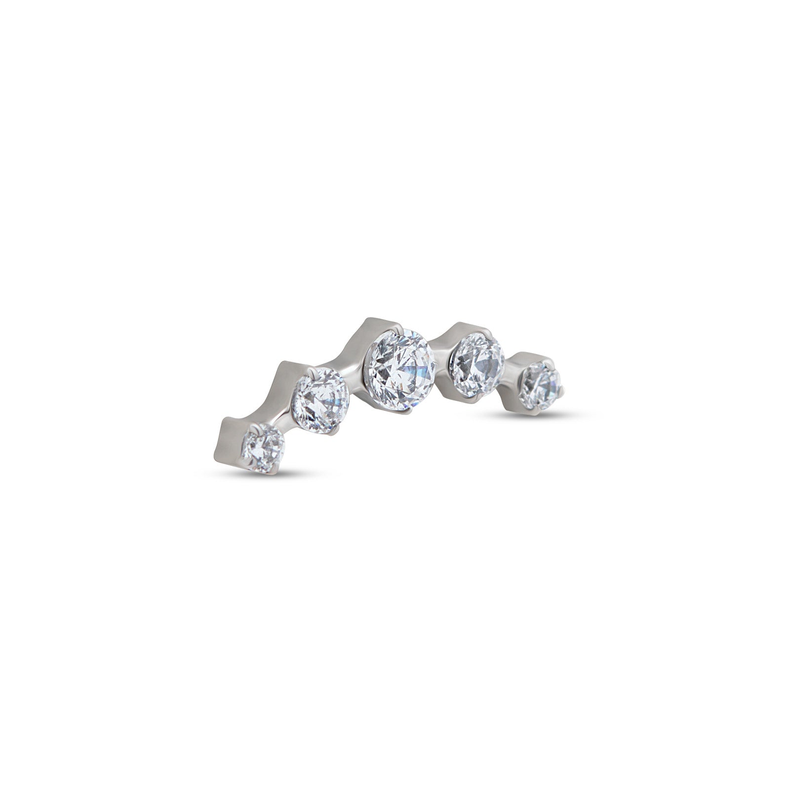 5 Stone Curved Tiara Flatback