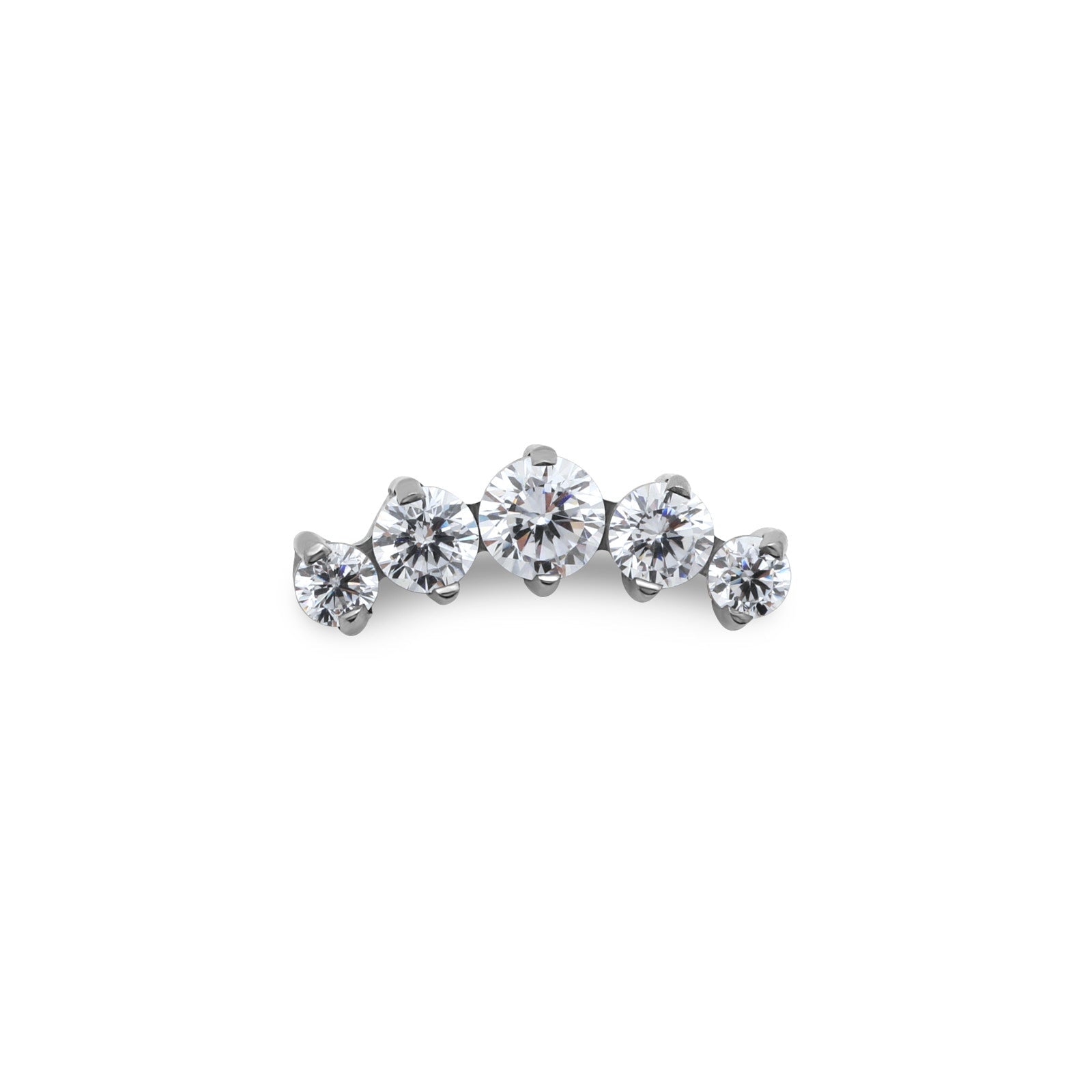 5 Curved Jewelled Prong Set Flatback
