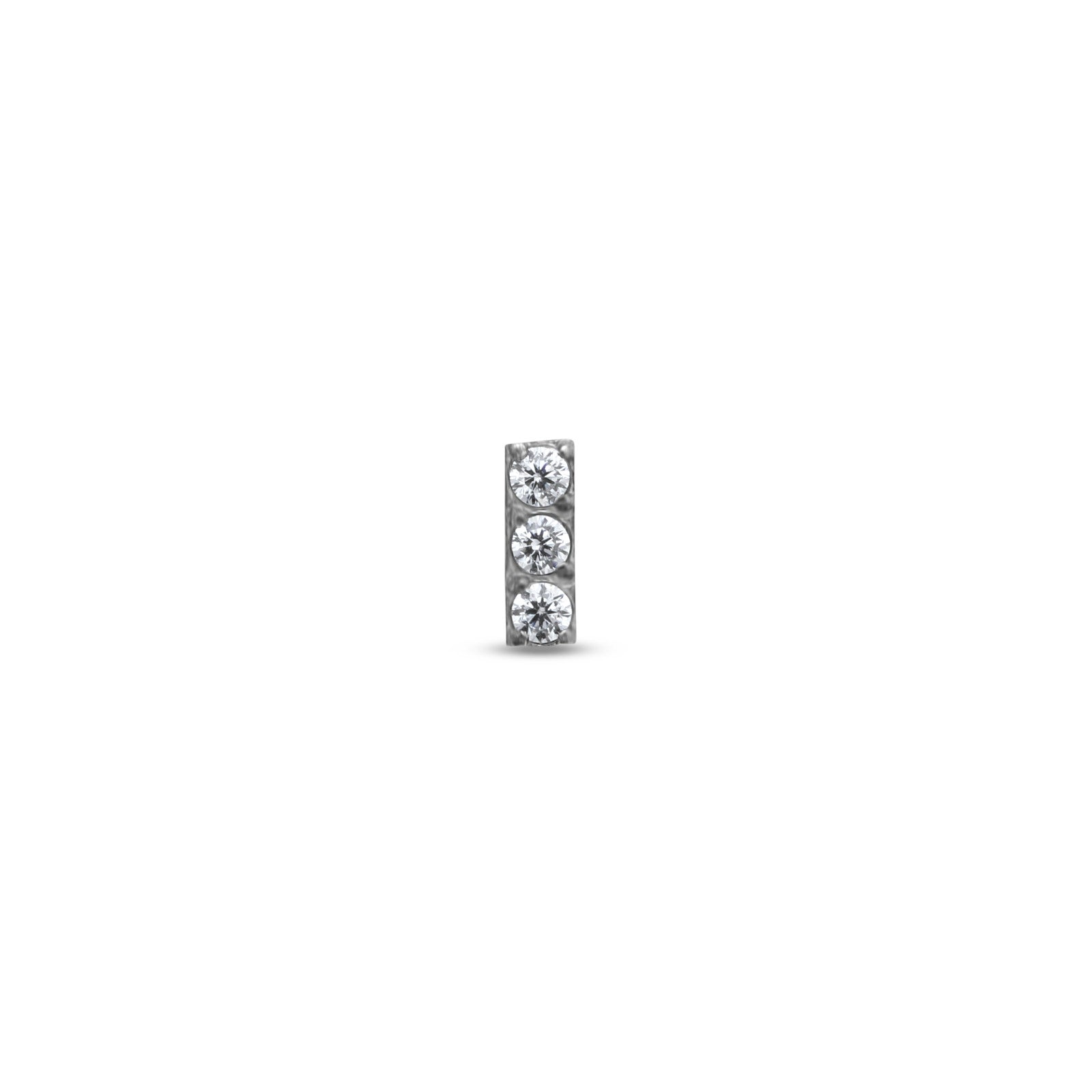 Jewelled 3 Stone Bar Flatback
