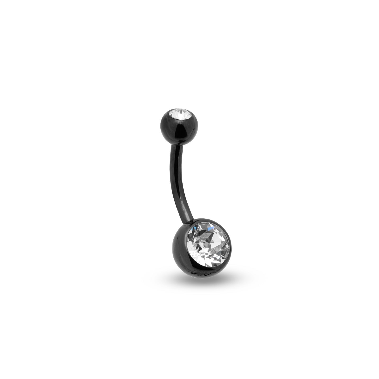 Blackline Internal Thread double Jewelled Navel Bar