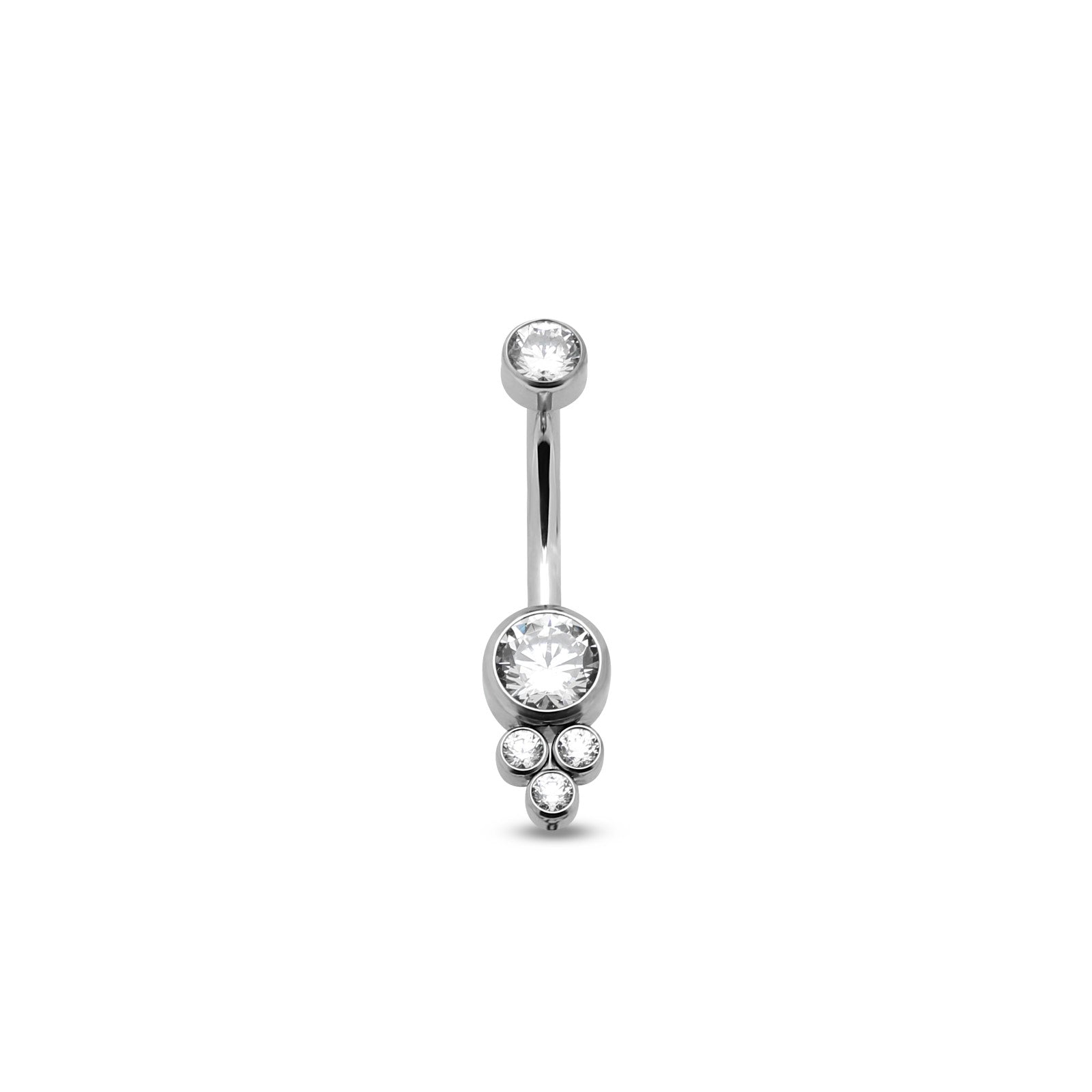 Jewelled 3 Trio Cluster Navel Bar