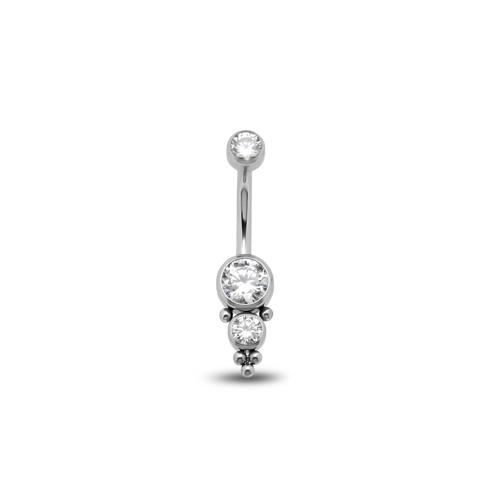 Jewelled Trio Bead Cluster Navel Bar